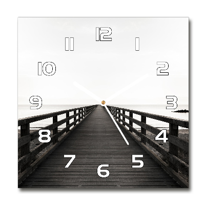 Orologio quadrato in vetro con molla in legno