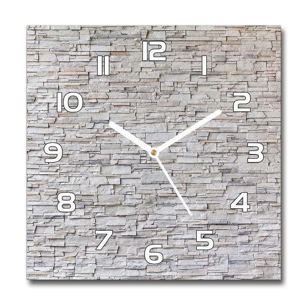 Orologio quadrato con quadrante a motivo di muro di pietra