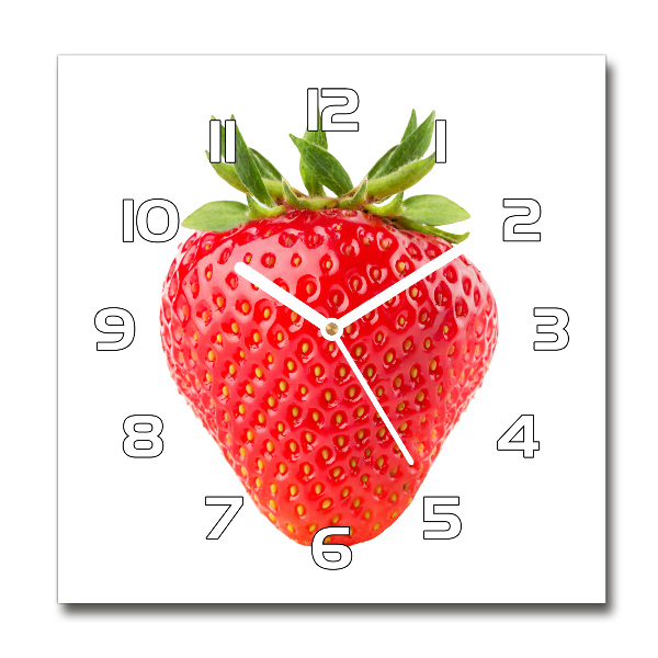 Orologio quadrato in vetro con motivo fragola