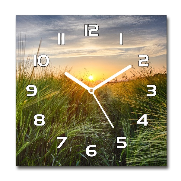 Orologio quadrato in vetro con motivo campo di grano