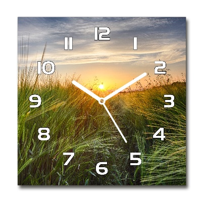 Orologio quadrato in vetro con motivo campo di grano