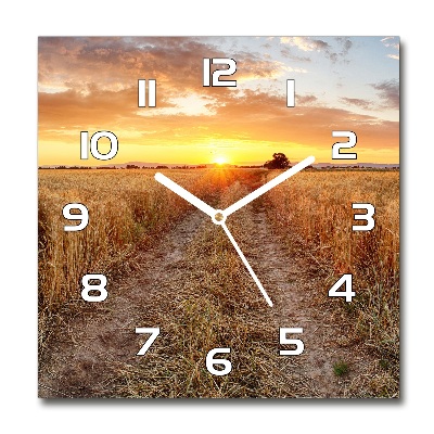 Orologio da parete quadrato con motivo Campo di grano