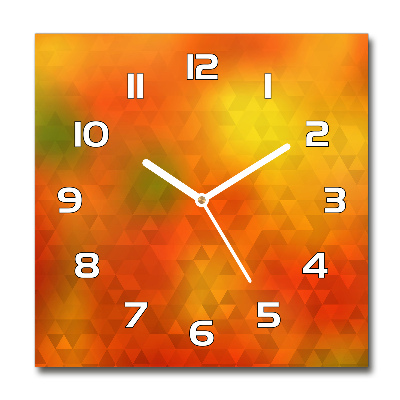 Orologio da parete quadrato con motivo a triangoli astratti