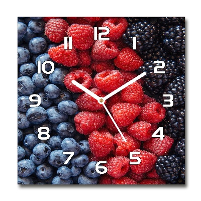 Orologio quadrato in vetro con motivo Frutti di bosco