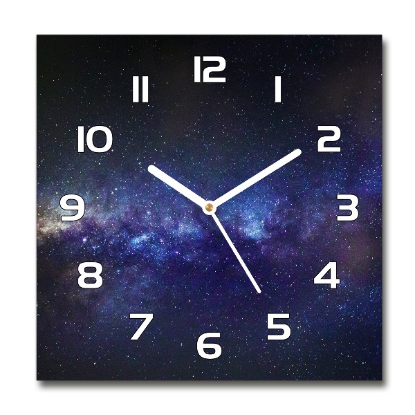 Orologio quadrato in vetro con motivo Via Lattea