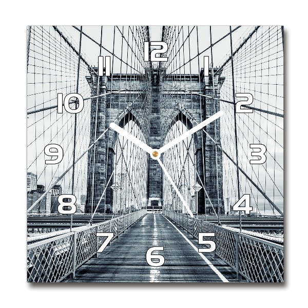 Orologio quadrato in vetro con stampa del Ponte di Brooklyn