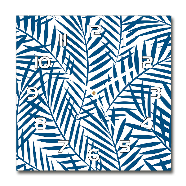 Orologio da parete quadrato con motivo di foglie di palma