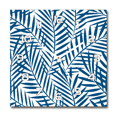 Orologio da parete quadrato con motivo di foglie di palma