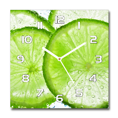 Orologio quadrato in vetro con quadrante color lime e design ispirato a motivi acquatici