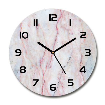 Orologio rotondo in vetro con motivo in marmo