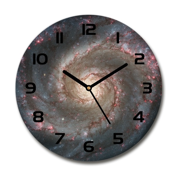Orologio rotondo in vetro con quadrante ispirato alla nebulosa