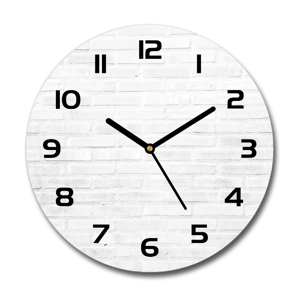 Orologio rotondo con motivo a muro di mattoni