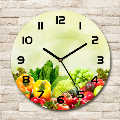 Orologio rotondo con motivo a verdure