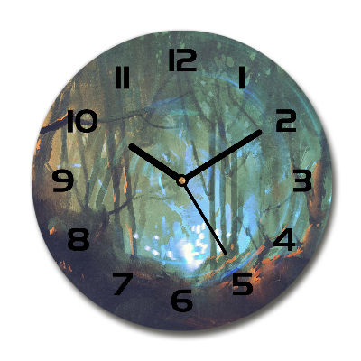 Orologio da parete rotondo con motivo Foresta mistica