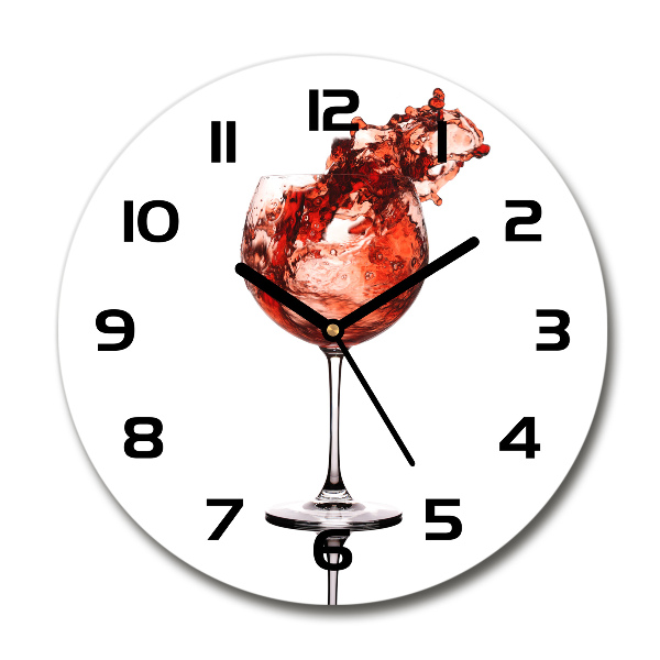 Orologio rotondo in vetro con quadrante decorato con motivo a bicchiere di vino
