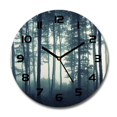 Orologio rotondo con motivo «Nebbia nella foresta»