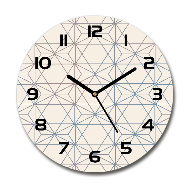 Orologio rotondo in vetro con sfondo geometrico