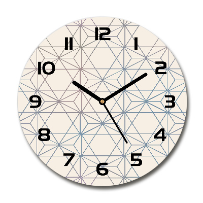 Orologio rotondo in vetro con sfondo geometrico