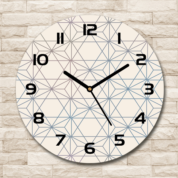 Orologio rotondo in vetro con sfondo geometrico