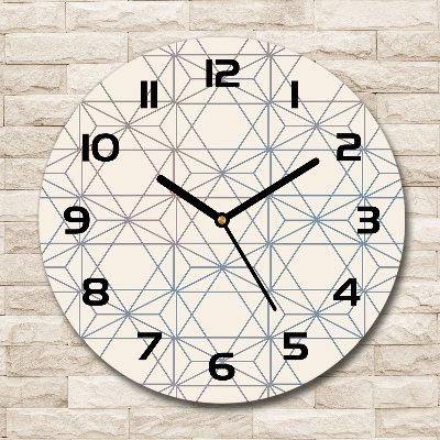 Orologio rotondo in vetro con sfondo geometrico