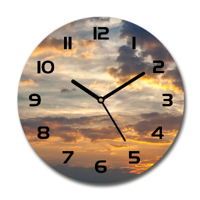 Orologio rotondo con motivo Tramonto