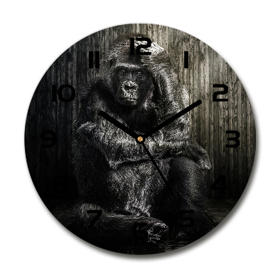Orologio rotondo in vetro con motivo Gorilla