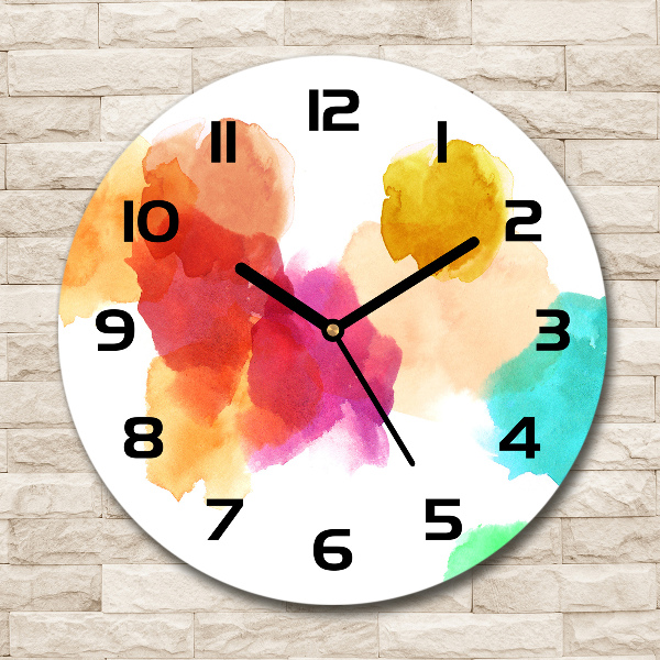 Orologio rotondo in vetro con quadrante dai luoghi colorati
