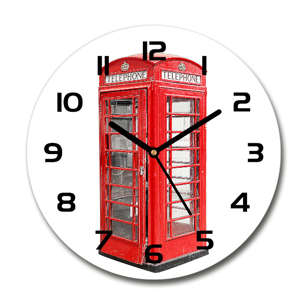 Orologio rotondo con grafica a tema telefono pubblico