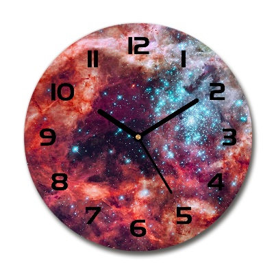 Orologio rotondo in vetro con decorazione 'Nube di Magellano'