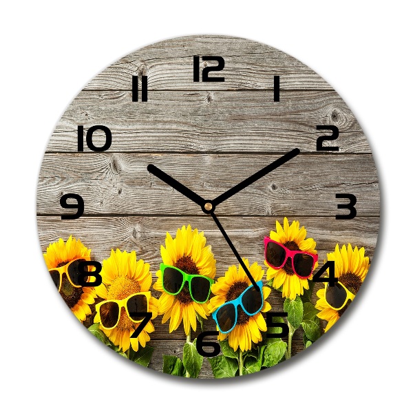 Orologio da parete rotondo con motivo di girasoli
