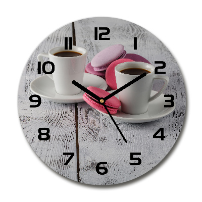 Orologio da parete rotondo con decorazione a tema caffè e biscotti