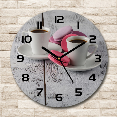 Orologio da parete rotondo con decorazione a tema caffè e biscotti