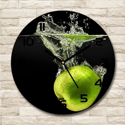 Orologio rotondo con quadrante decorato con mele verdi