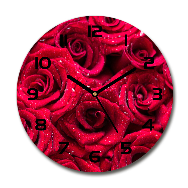 Orologio da parete rotondo con decorazione a gocce sulle rose