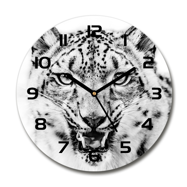 Orologio da parete rotondo con motivo leopardo delle nevi