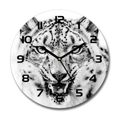 Orologio da parete rotondo con motivo leopardo delle nevi