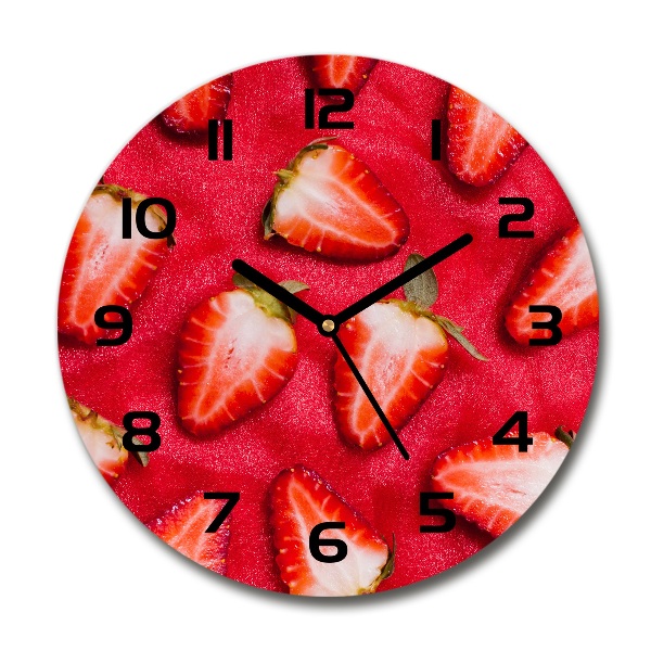 Orologio da parete rotondo con decorazione a fragole a fette
