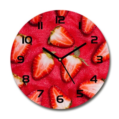 Orologio da parete rotondo con decorazione a fragole a fette