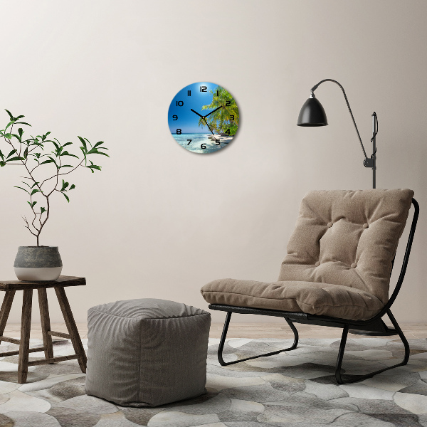 Orologio da parete rotondo con motivo Spiaggia delle Maldive