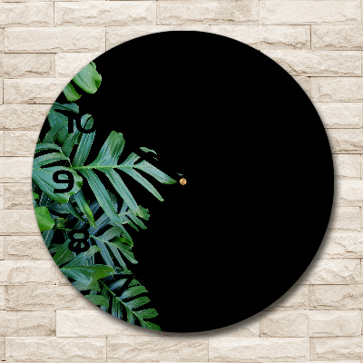 Orologio rotondo con motivo Monstera