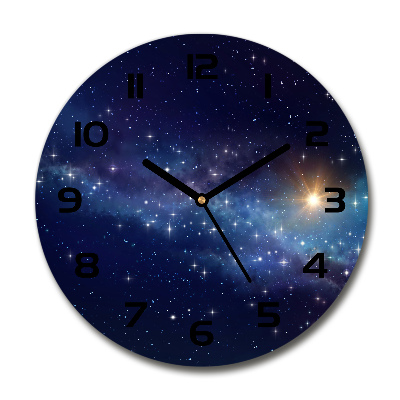 Orologio rotondo in vetro con quadrante motivo Galassia