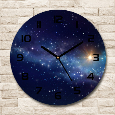 Orologio rotondo in vetro con quadrante motivo Galassia