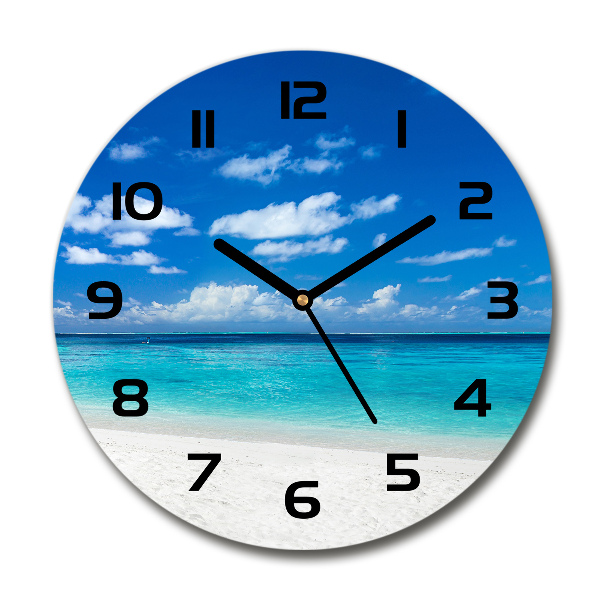 Orologio rotondo con motivo spiaggia tropicale