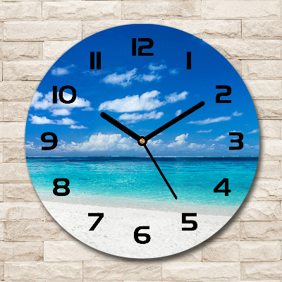 Orologio rotondo con motivo spiaggia tropicale