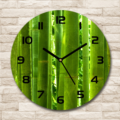Orologio rotondo in vetro con quadrante in bambù