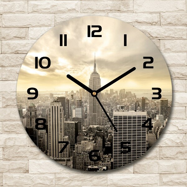 Orologio da parete rotondo con motivo Manhattan, New York