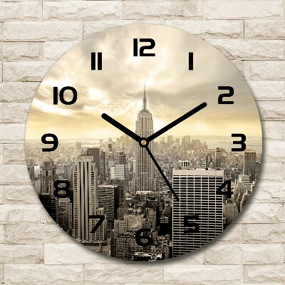 Orologio da parete rotondo con motivo Manhattan, New York