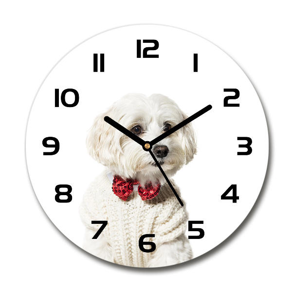 Orologio rotondo con motivo maltese e papillon