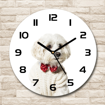 Orologio rotondo con motivo maltese e papillon
