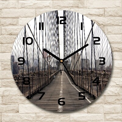 Orologio da parete rotondo con motivo del Ponte di Brooklyn